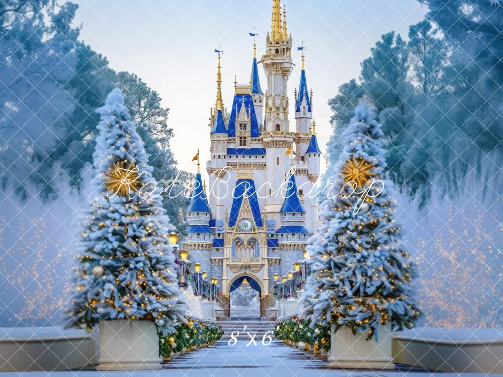 Kerst Frozen Kingdom Kasteel Foto Achtergrond Designed by Mini MakeBelieve