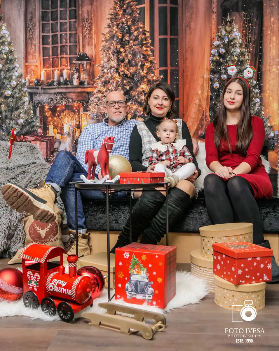 Christmas Background Fotografico con Albero Caldo di Chain Photography