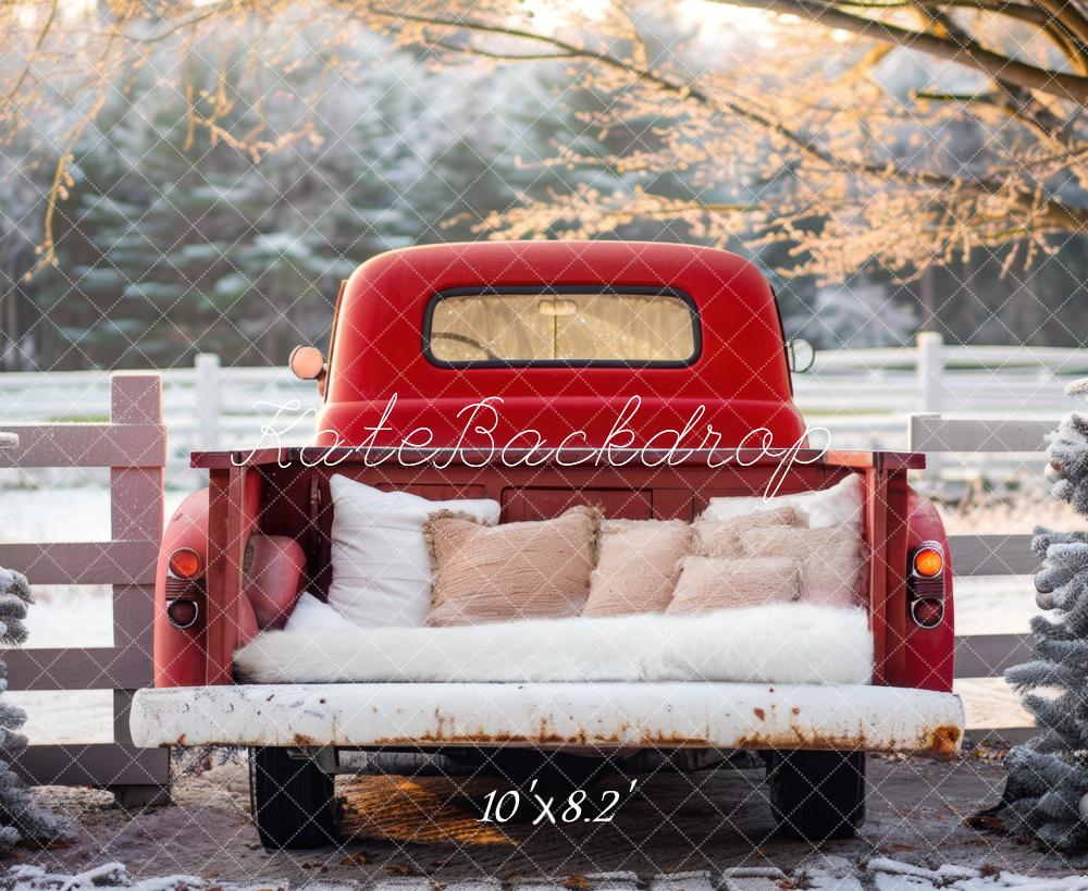 Kate Winter Red Back Truck Backdrop Designed by Mini MakeBelieve