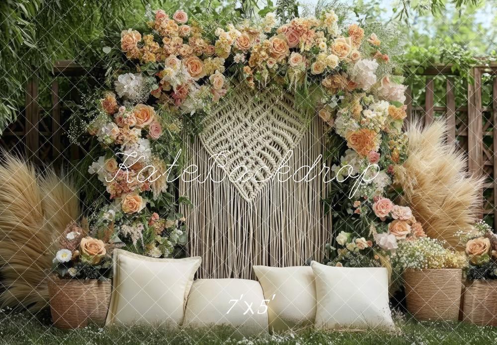 Kate Boho Flower Arch Pillows Garden Backdrop Designed by Mini MakeBelieve