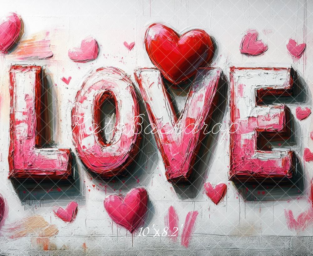 Kate Valentine Love Graffiti Heart Wall Backdrop Designed by Mini MakeBelieve