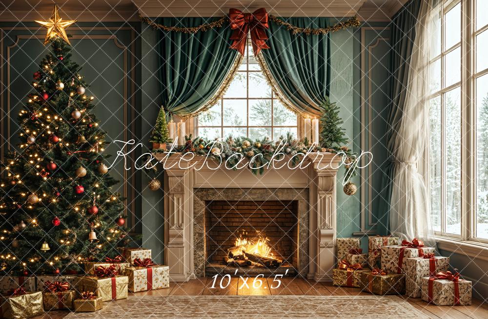 TEST Kate Christmas Tree Fireplace Gifts Window Backdrop Designed by Emetselch