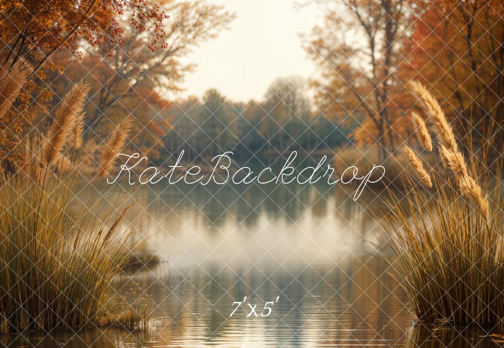 Kate Autumn Lake Reed Forest Backdrop Designed by Emetselch