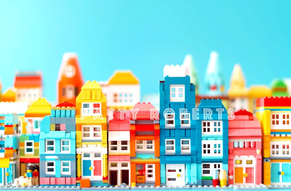 Sfondo Colorful Town Building Blocks Progettato da Patty Robert