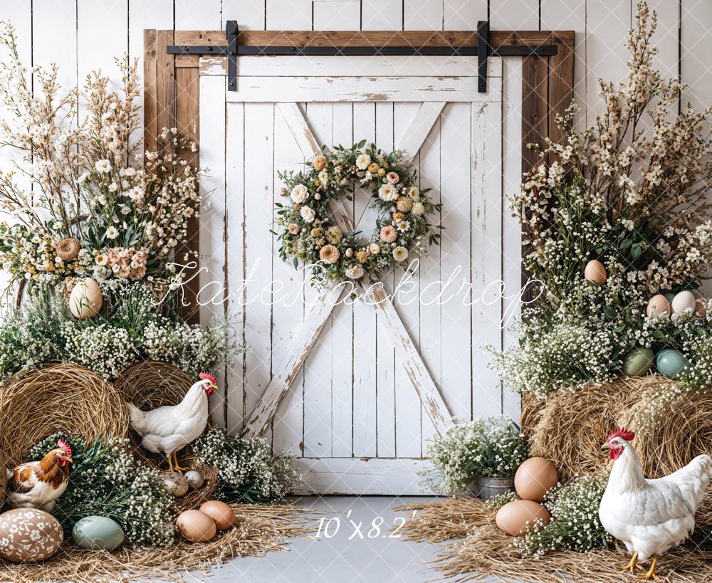 Kate Easter Farmhouse Spring Floral Backdrop Designed by Emetselch