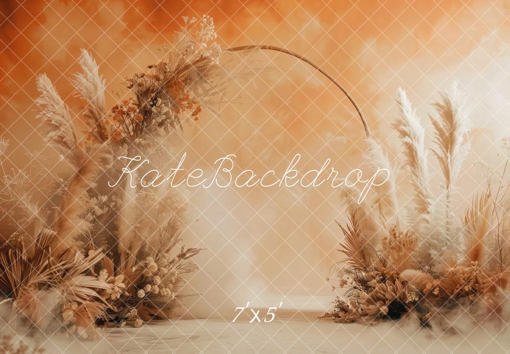 Arco Bohemio de Otoño Fondo Naranja Diseñado por Patty Robert