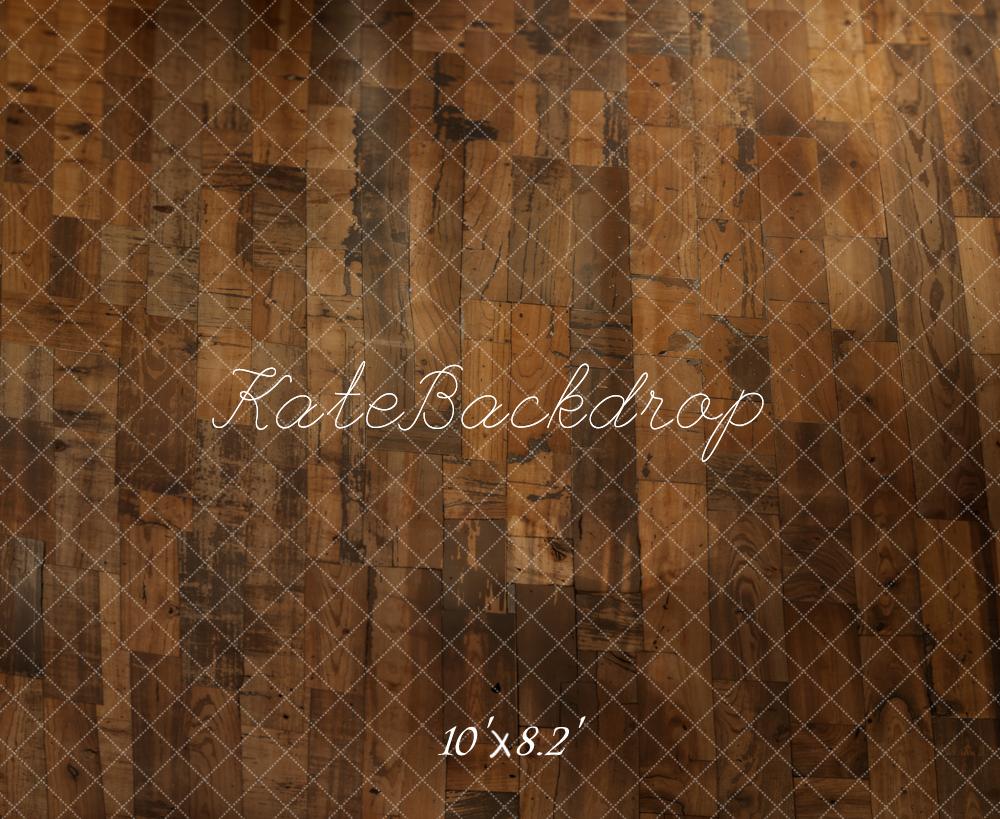 Kate Dark Brown Vintage Wood Floor Backdrop Designed by Kate Image