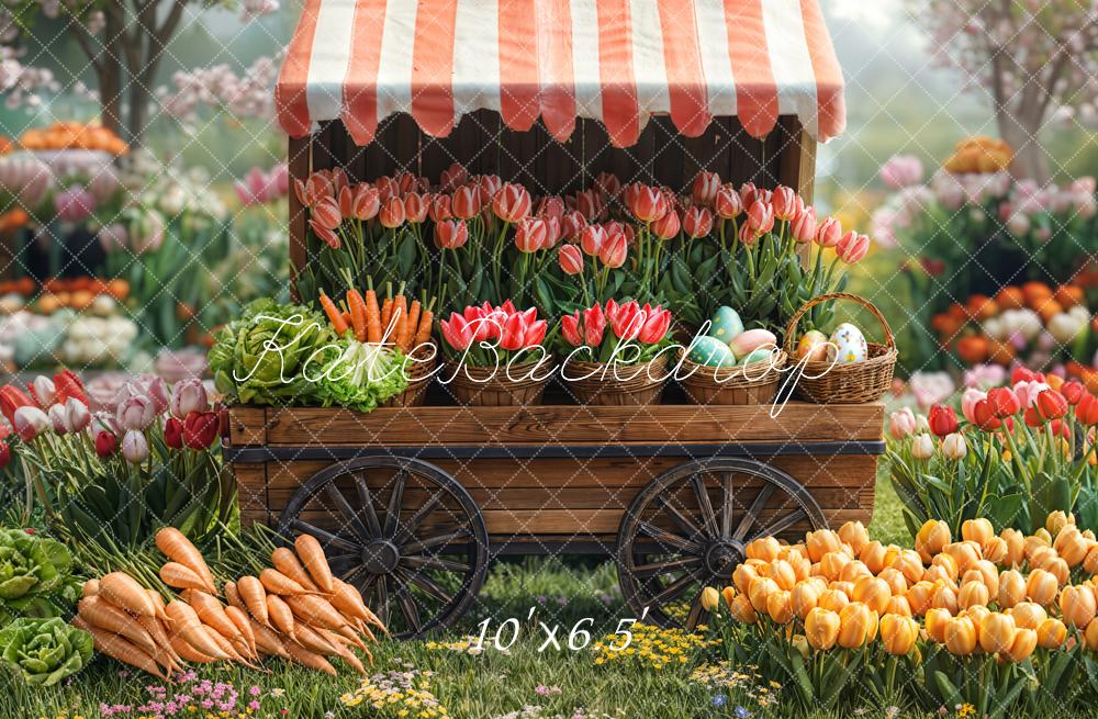 Kate Spring Flower Market Tulips Carrots Backdrop Designed by Emetselch