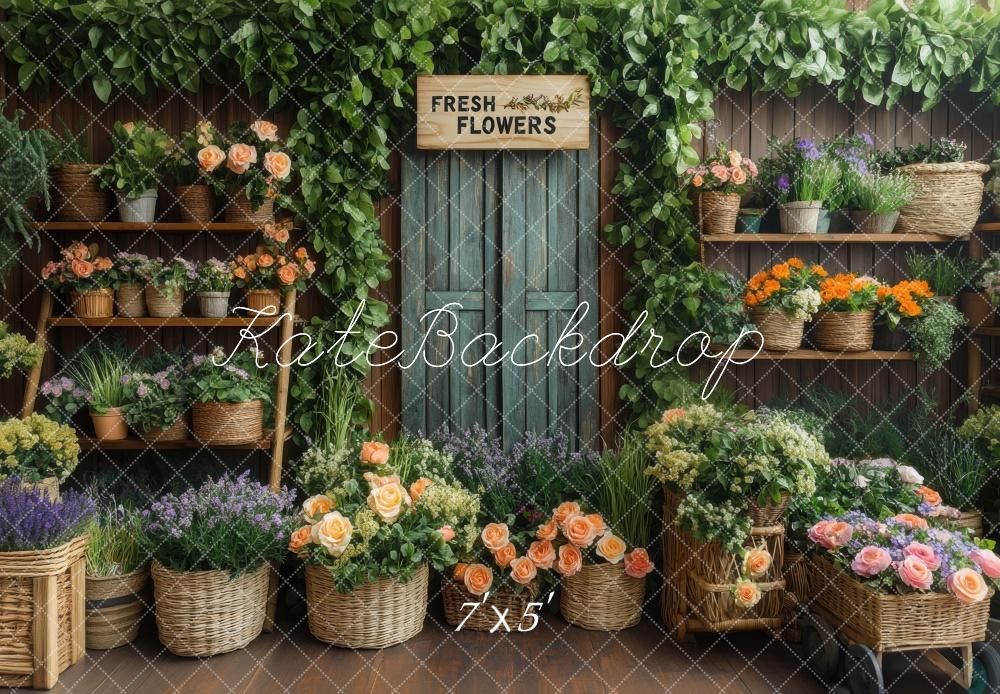 Kate Spring Flower Shop Rustic Backdrop Designed by Mini MakeBelieve