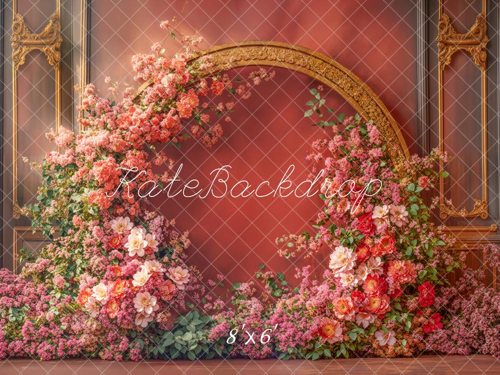 Kate Spring Flower Arch Elegant Red Backdrop Designed by Emetselch