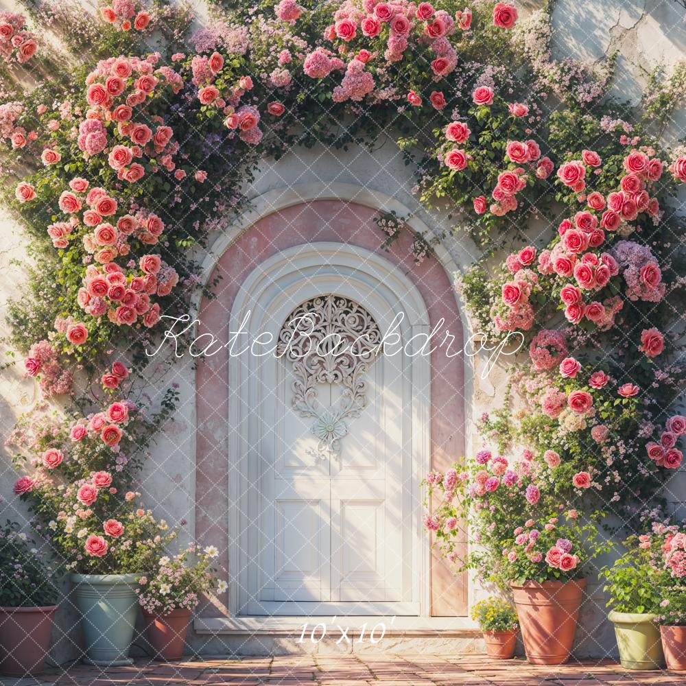 Kate Valentine Floral Arch Door Retro Backdrop Designed by Emetselch