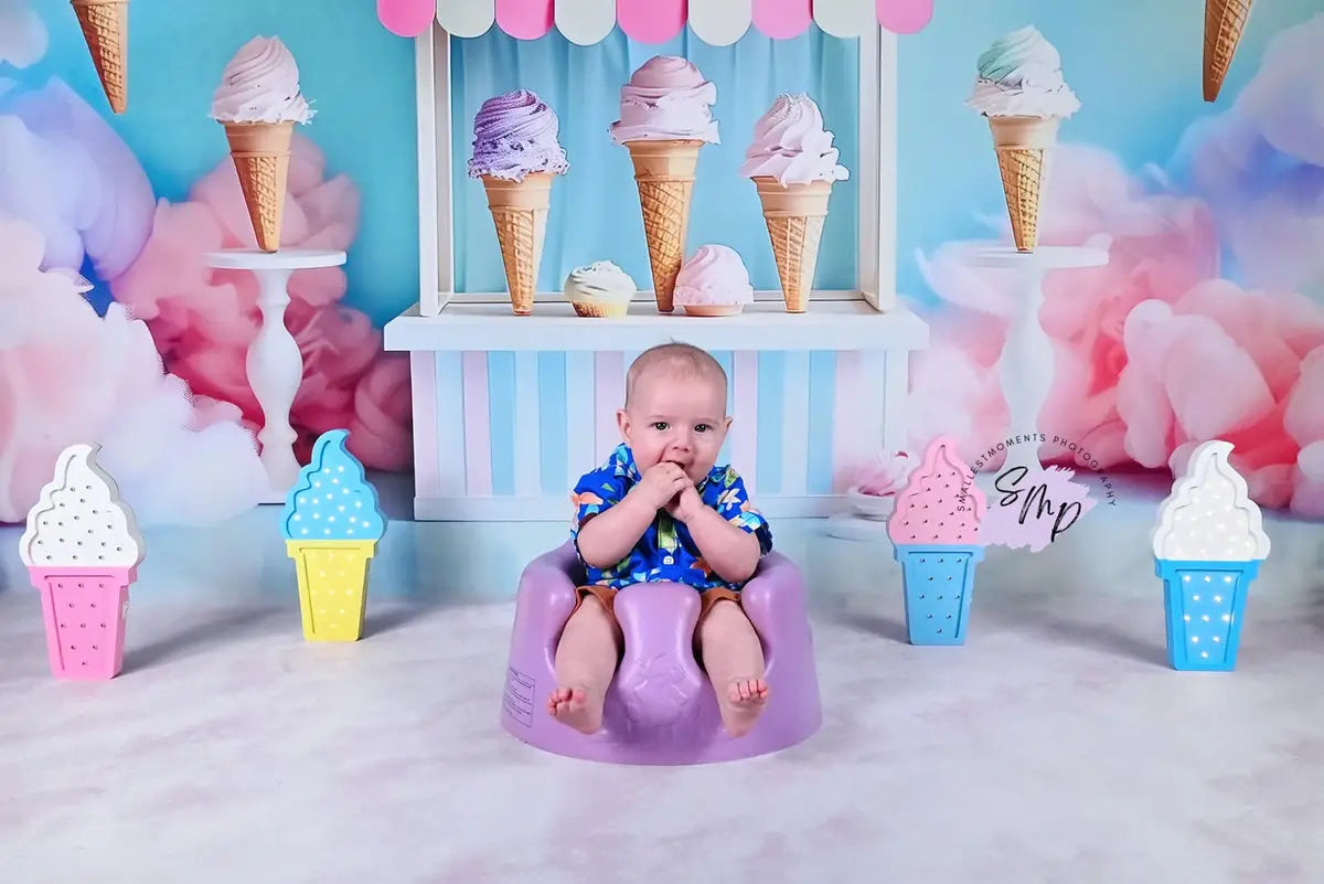 Kate Dreamy Sweet Colorful Ice Cream World Backdrop Designed by Patty Robert