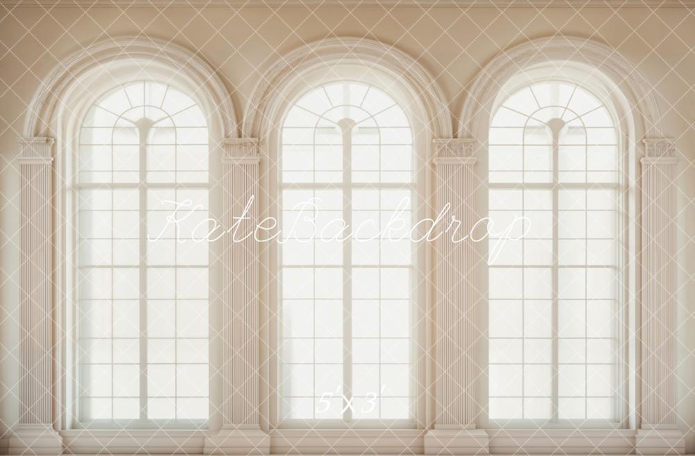 Kate Retro White Arched Windows Backdrop Designed by Emetselch