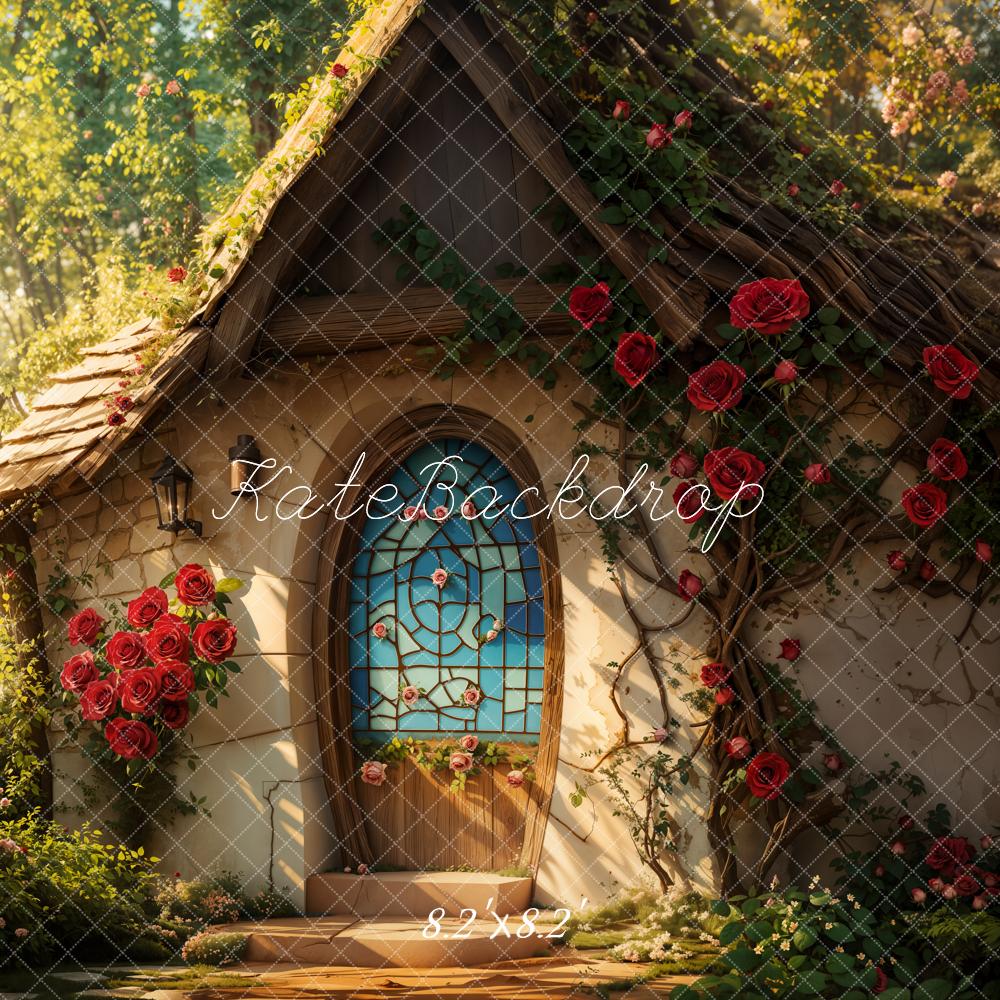 Kate Valentine Fairy Cottage Roses Backdrop Designed by Emetselch