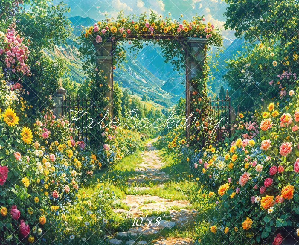 Kate Spring Flower Arch Garden Path Backdrop Designed by Emetselch