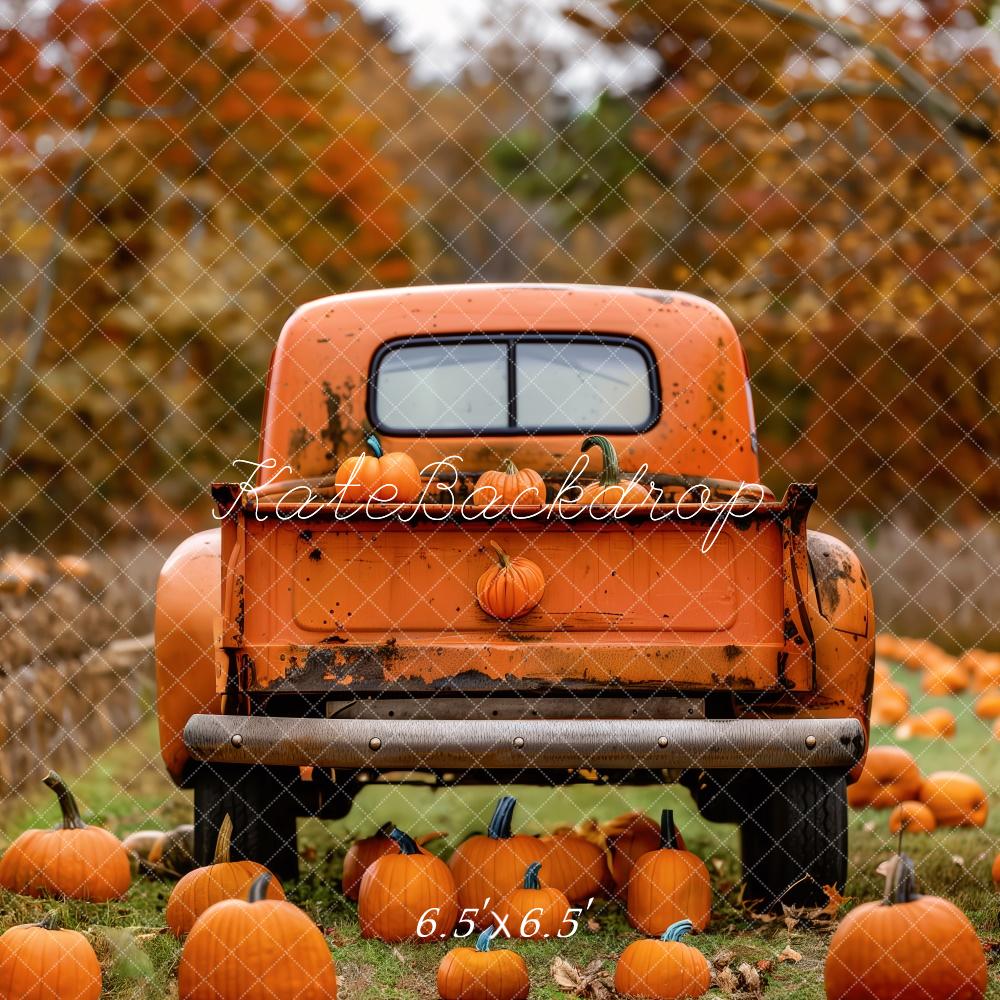 Kate Fall Orange Truck in Pumpkin Patch Backdrop Designed by Patty Robert