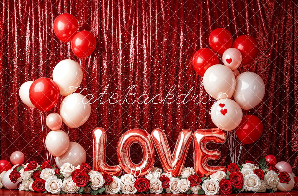 Kate Valentine's Day Love Balloon Curtain Backdrop Designed by Emetselch