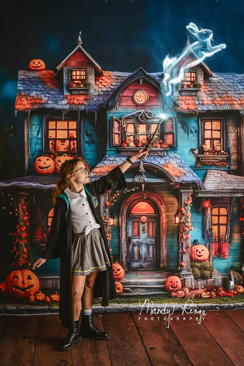 Kate Whimsical Halloween House Backdrop Designed by Mandy Ringe Photography