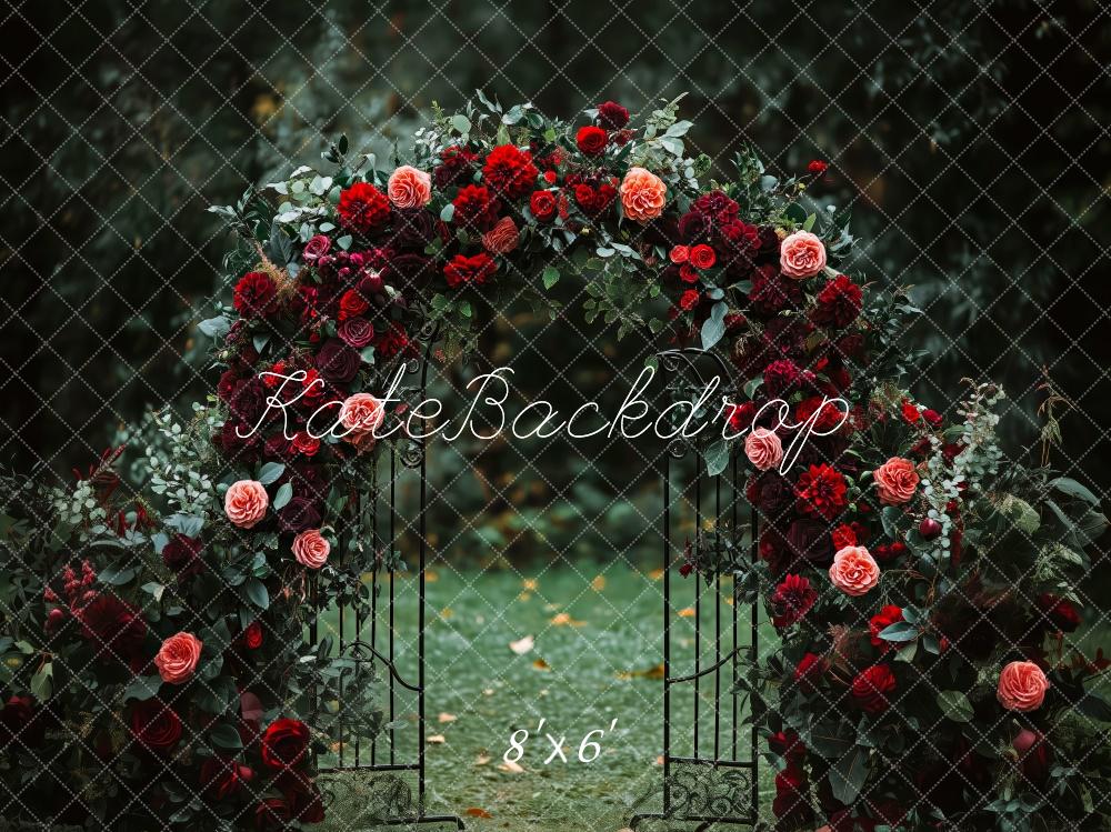 Kate Valentine Dark Rose Arch Garden Wedding Backdrop Designed by Patty Roberts