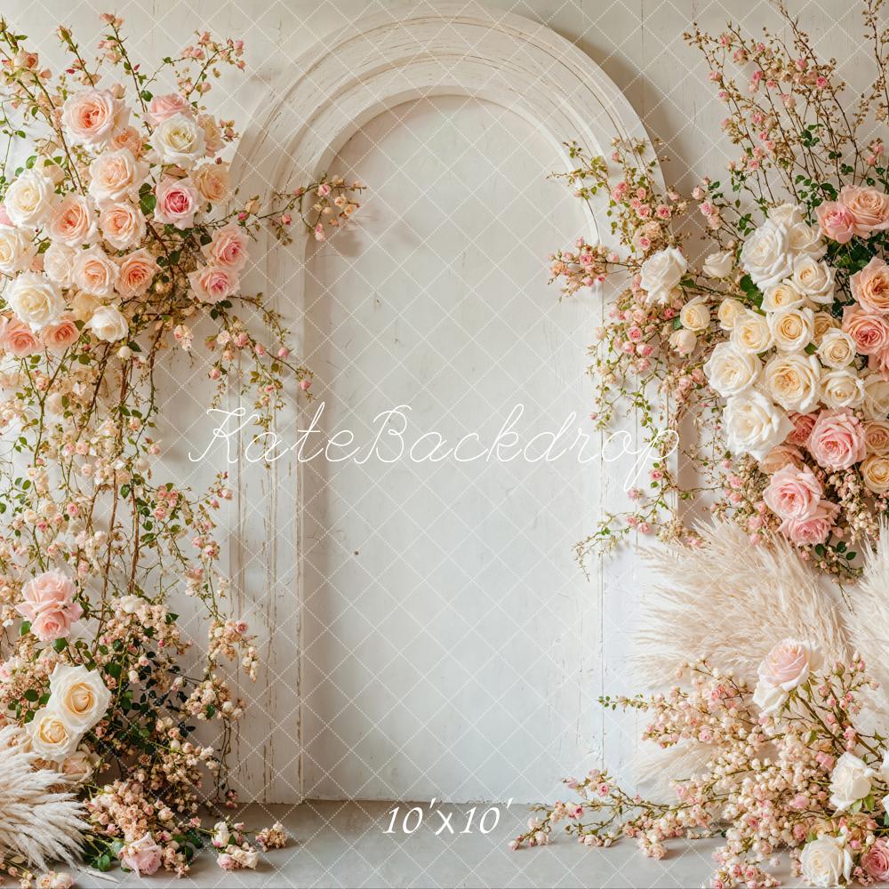 Kate Boho Spring Floral Arch Wedding Backdrop Designed by Emetselch