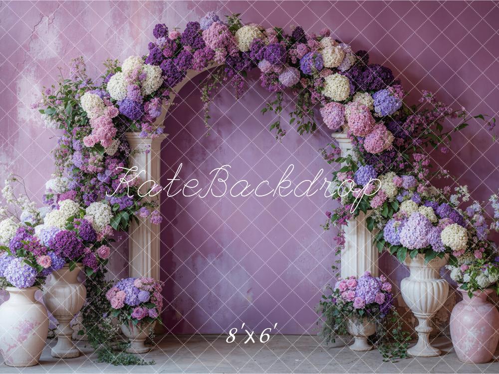 Kate Spring Flower Arch Purple Backdrop Designed by Emetselch