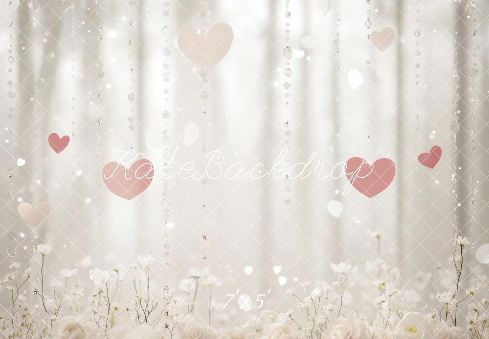 Kate Valentine Bokeh Hanging Crystals Hearts Backdrop Designed by Lidia Redekopp