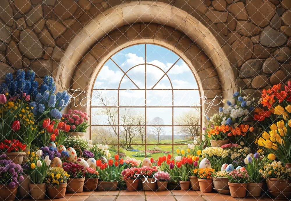 Kate Easter Garden Window Floral Backdrop Designed by Emetselch