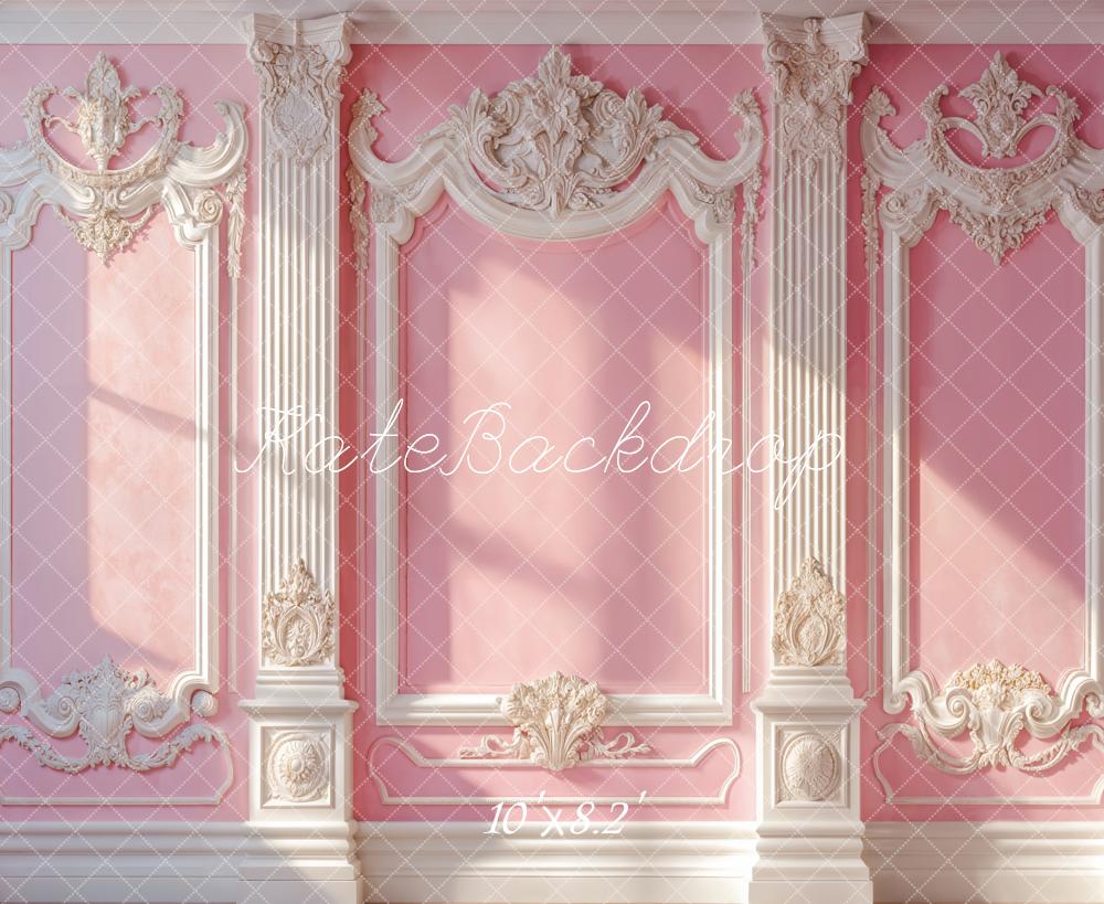 Kate Elegant Pink Vintage Wall Sunlight Backdrop Designed by Emetselch