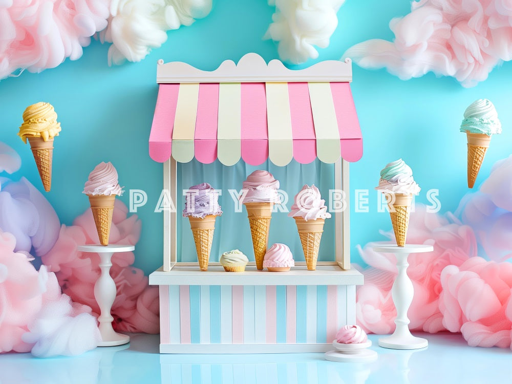 Kate Dreamy Sweet Colorful Ice Cream World Backdrop Designed by Patty Robert