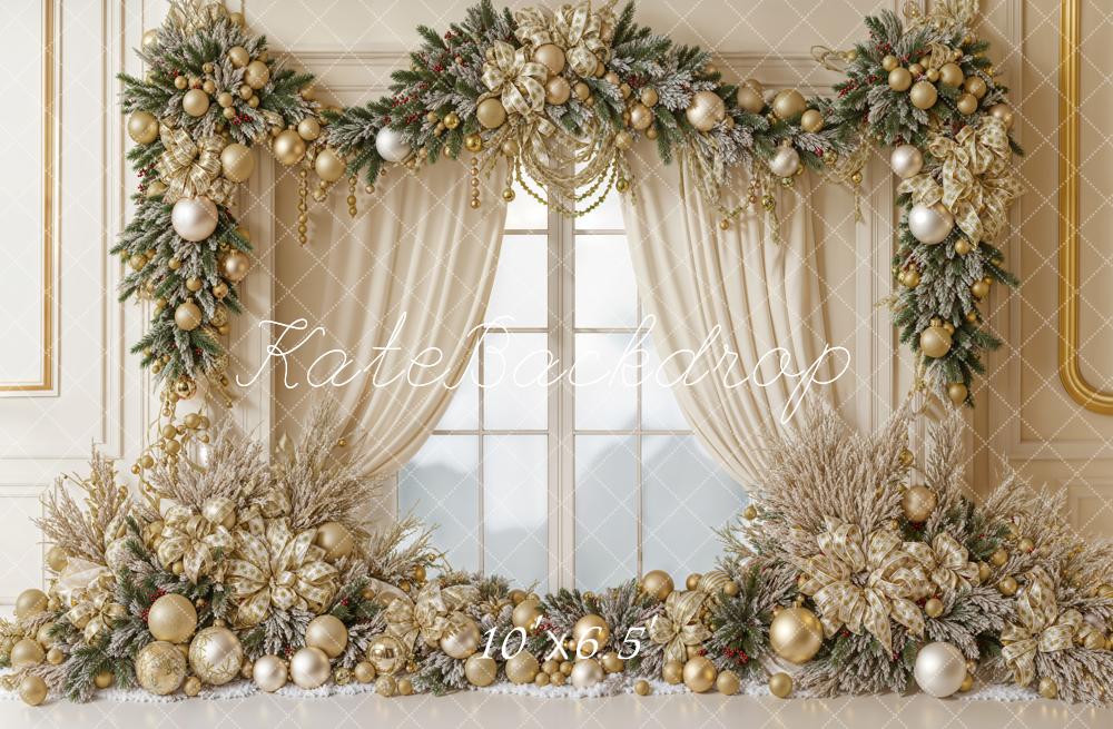 Kerst Elegant Gouden Kruideniers Foto Achtergrond Designed by Emetselch