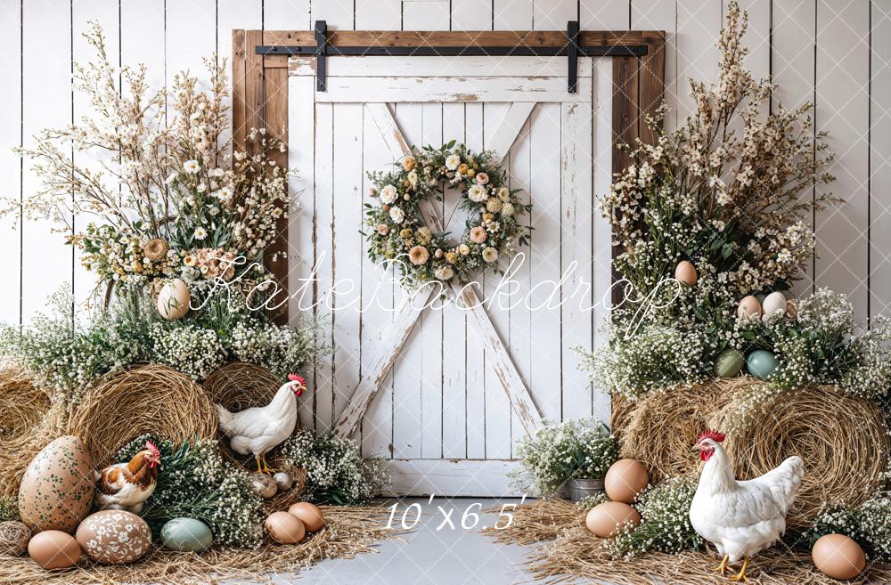 Kate Easter Farmhouse Spring Floral Backdrop Designed by Emetselch