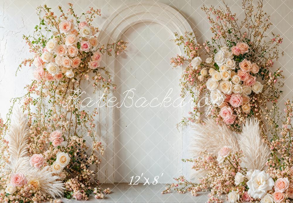 Kate Boho Spring Floral Arch Wedding Backdrop Designed by Emetselch