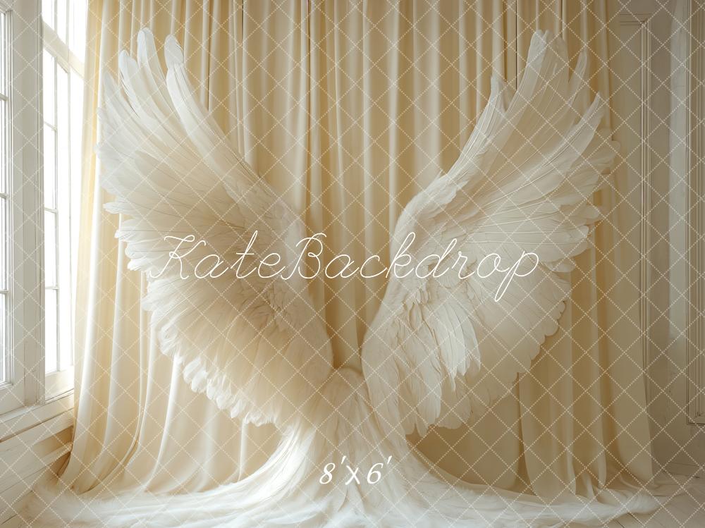 Kate Angel Wings Curtain Cream White Backdrop Designed by Emetselch