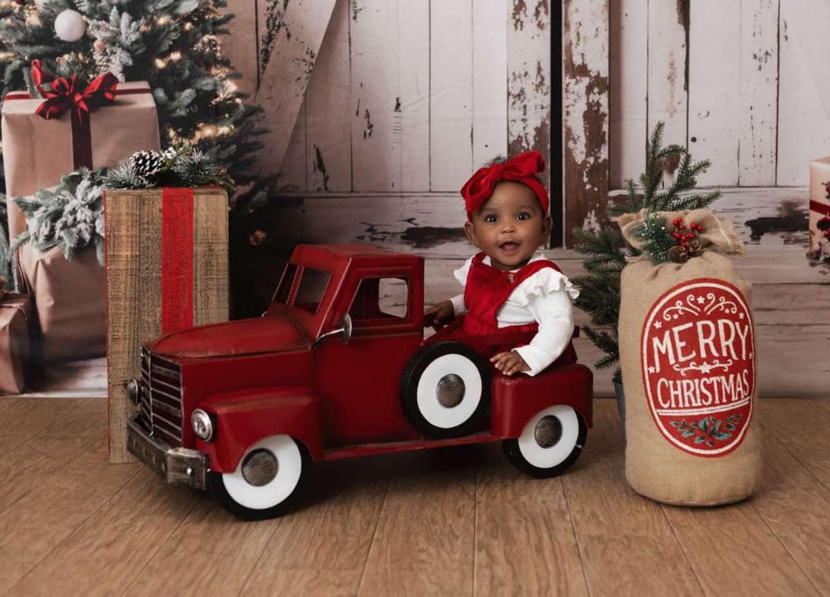 Kate Christmas White Shabby Barn Door Backdrop Designed by Emetselch