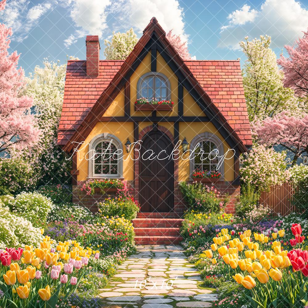 Kate Spring Cottage Garden Flowers Backdrop Designed by Emetselch