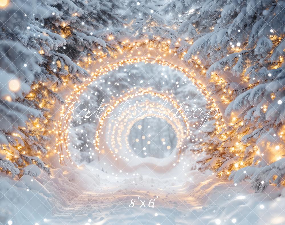 Kate Winter Snow Wonderland Lights Tunnel Backdrop Designed by Emetselch