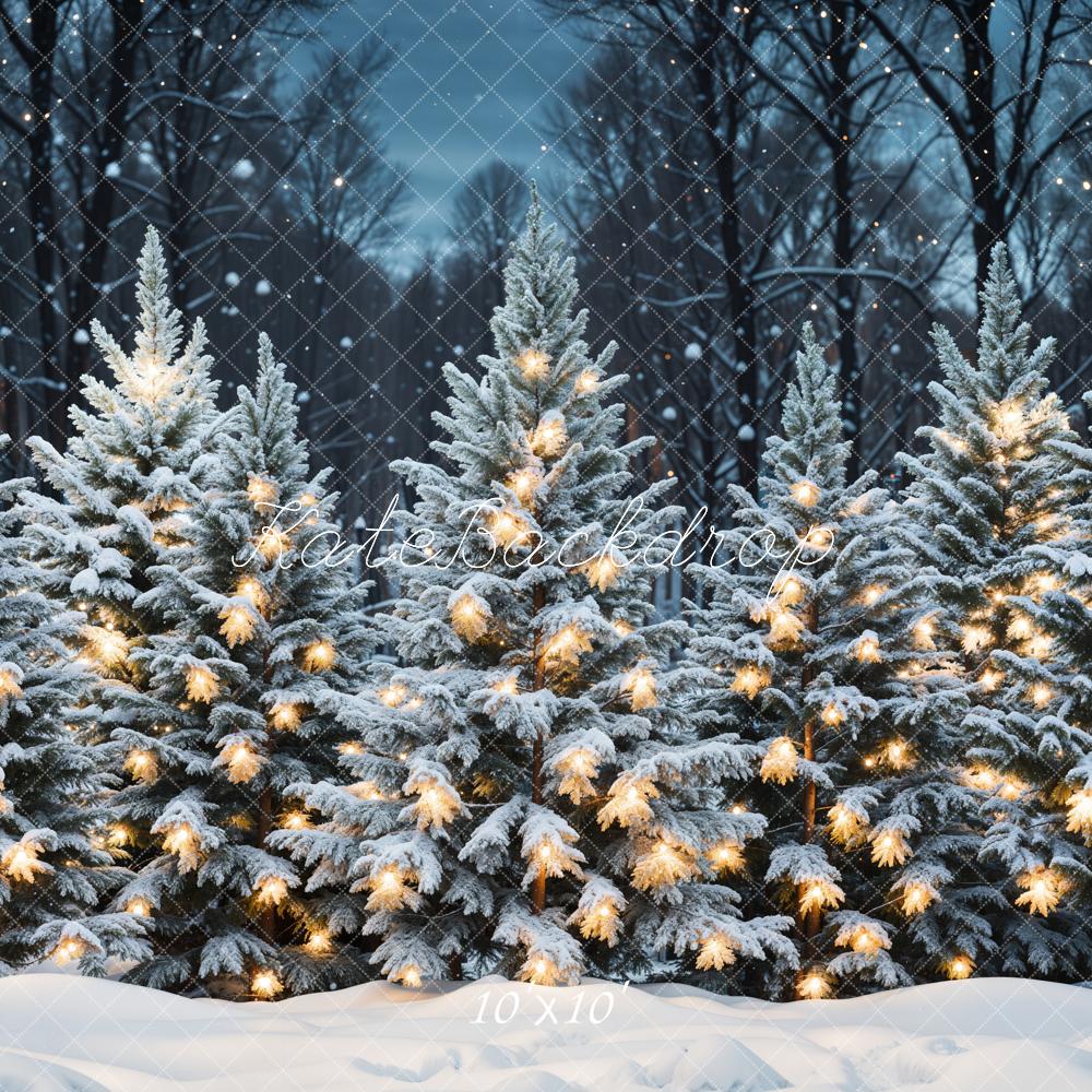 Fondo de nieve en el bosque navideño al aire libre diseñado por Emetselch