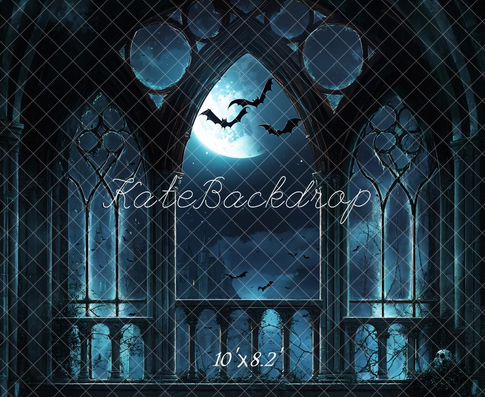 Halloween Gothic Castle Moonlight Foto Achtergrond Designed by Emetselch