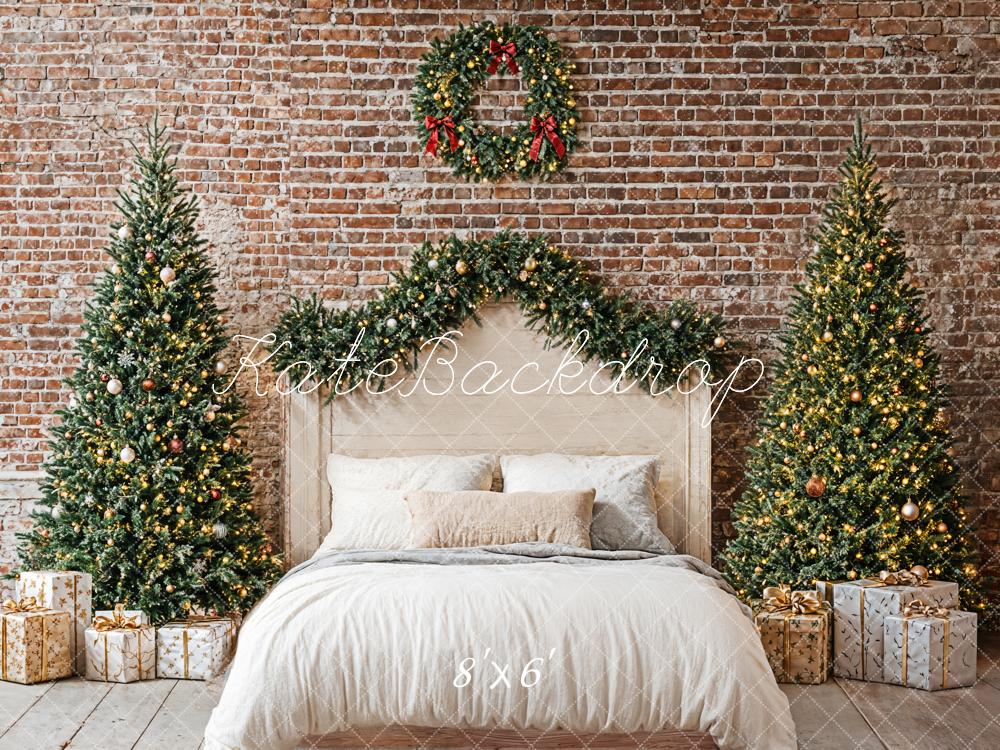 Kate Christmas Bedroom Brick Wall Backdrop Designed by Emetselch