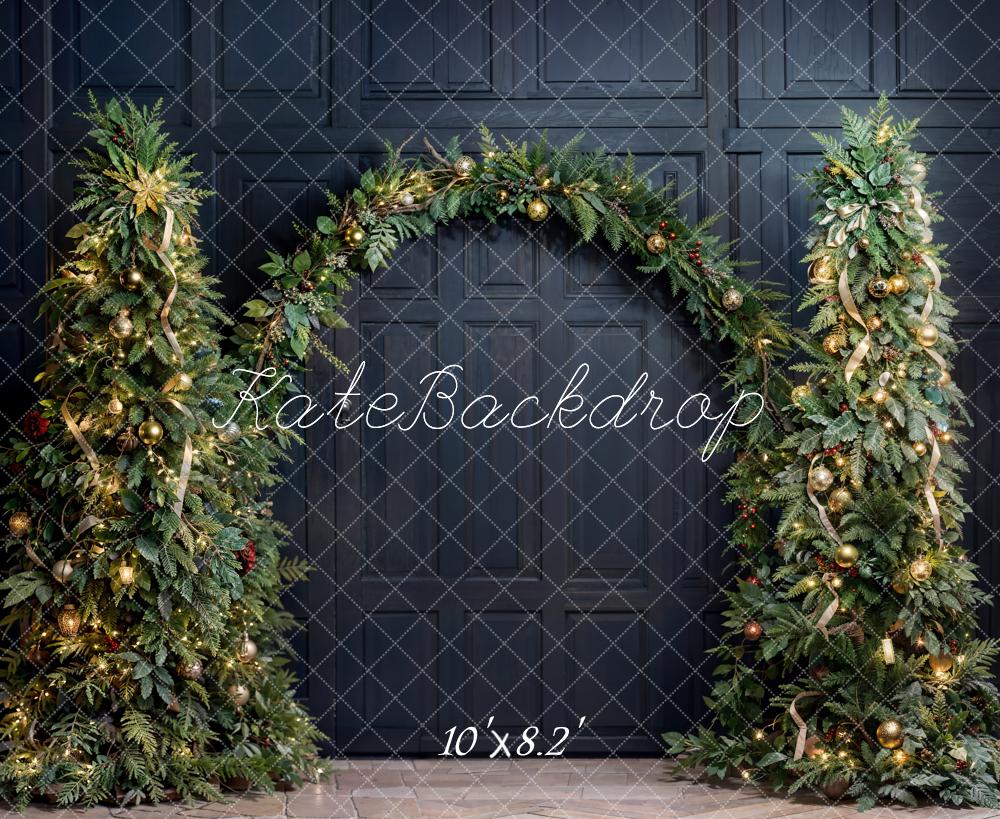 Kate Christmas Tree Arch Black Vintage Wall Backdrop Designed by Emetselch