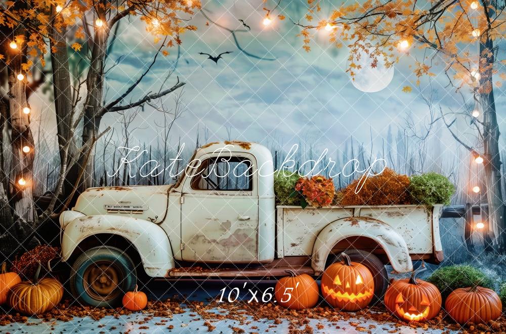 Kate Halloween Vintage Truck Maple Tree Backdrop Designed by Patty Roberts