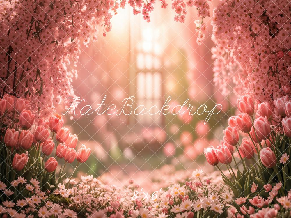 Kate Spring Tulip Floral Garden Backdrop Designed by Emetselch