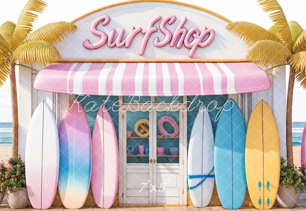 Estate Mare Spiaggia Colorata Surf Shop Backdrop Progettato da Emetselch