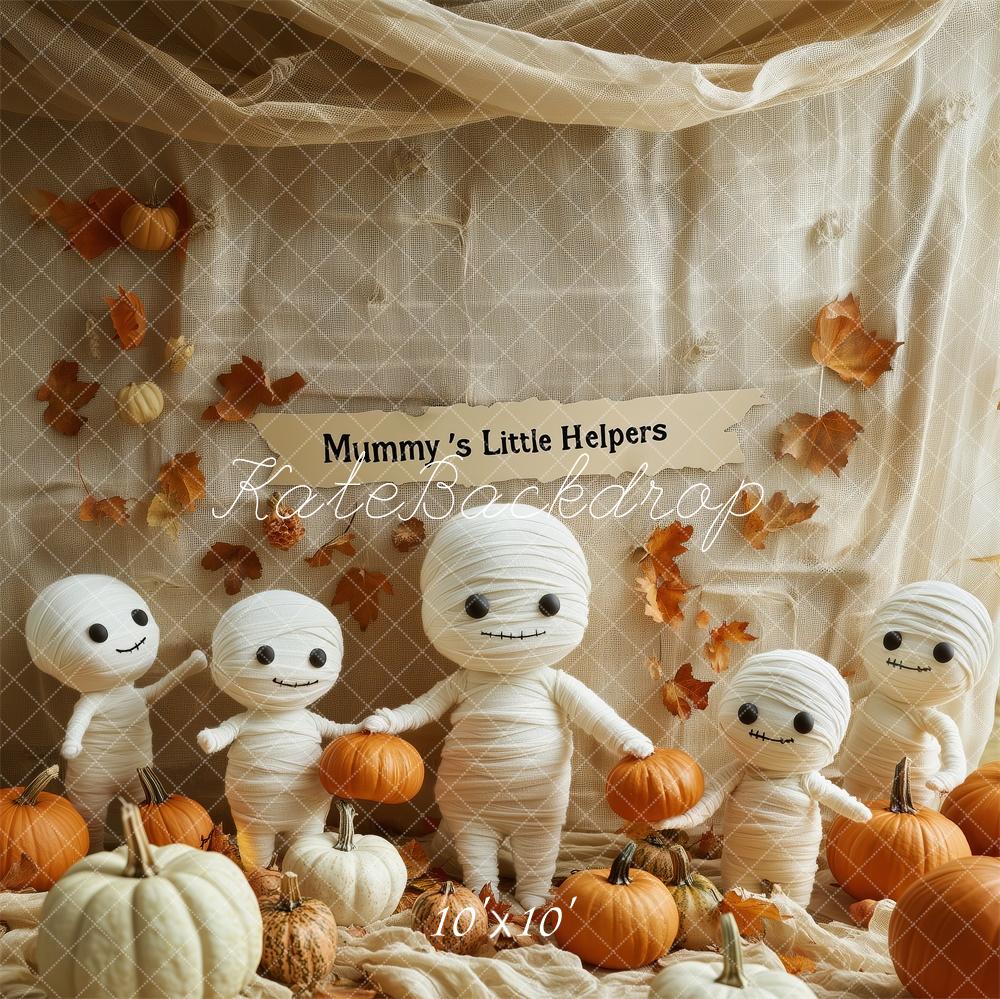 Kate Fall Halloween Mummy Pumpkin Backdrop Designed by Patty Roberts