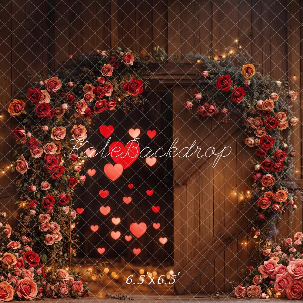 Kate Valentine's Day Romantic Flower Barn Backdrop Designed by Emetselch