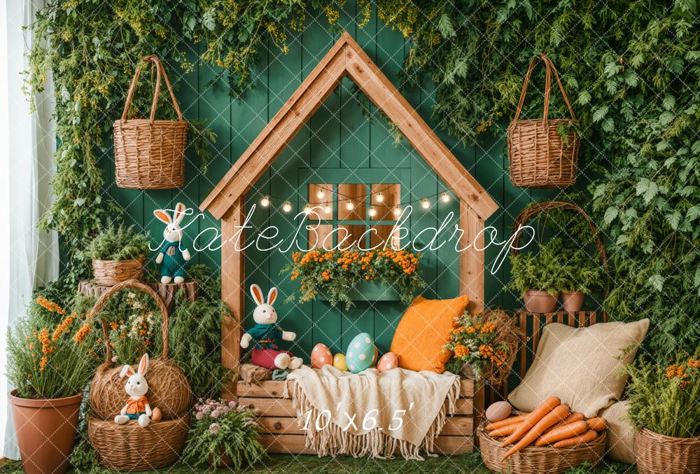 Kate Easter Bunny House Basket Blanket Backdrop Designed by Emetselch