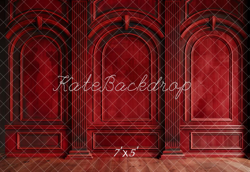 Kate Dark Red Retro Arch Wall Backdrop Designed by Chain Photography