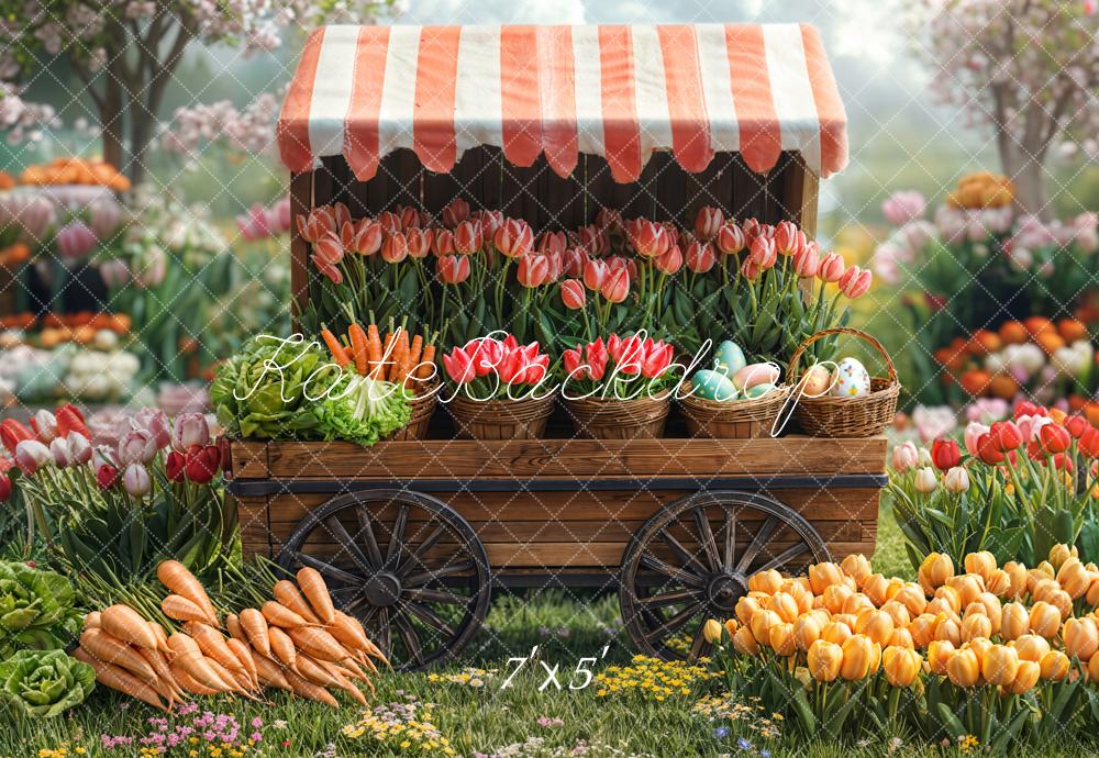 Kate Spring Flower Market Tulips Carrots Backdrop Designed by Emetselch