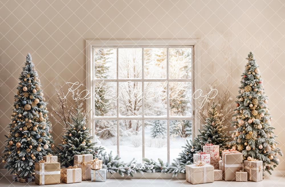 Kate Christmas Trees Window Gift Box Backdrop Designed by Emetselch