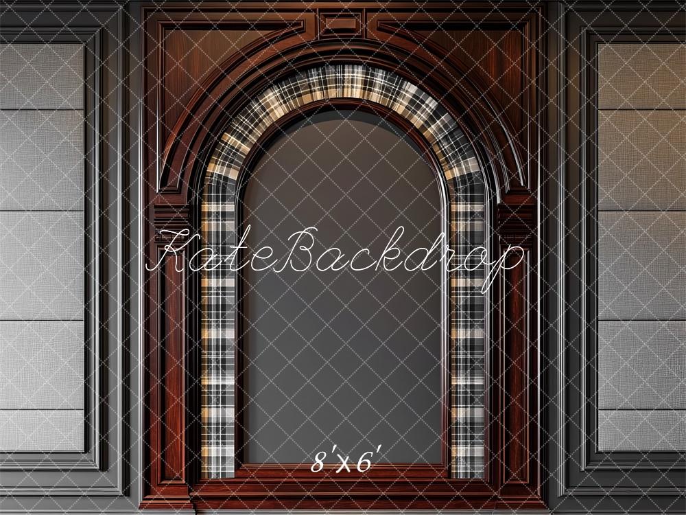 Kate Father's Day Elegant Plaid Archway Backdrop Designed by Mini MakeBelieve